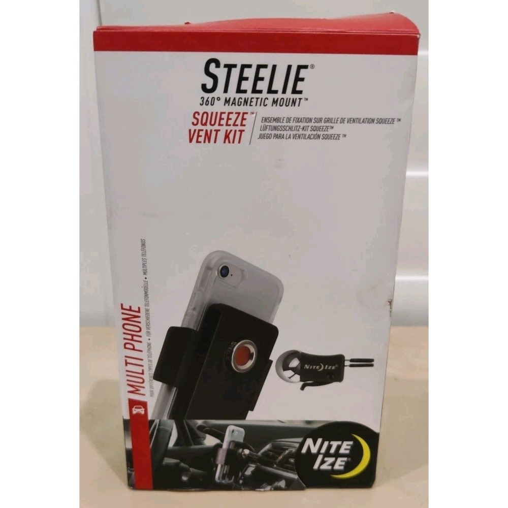 STEELIE 360 MAGNETIC MOUNT- MULTI PHONE SQUEEZE VENT KIT BLACK - NEW‎